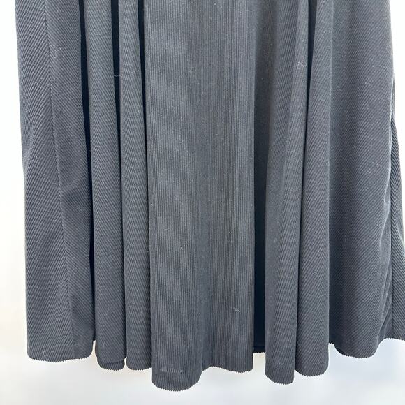 Belle Poque Womens Black Corduroy Flowy Pleated Maxi Skirt Size XL - Picture 8 of 16
